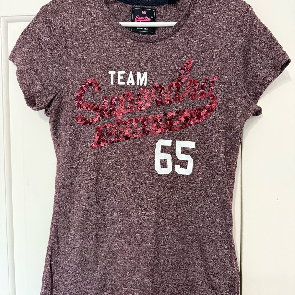 Superdry Maroon Short Sleeve Tee. EUC. M.